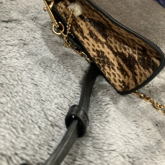 Coach lane colorblock and rivets exotic snakeskin crossbody bag